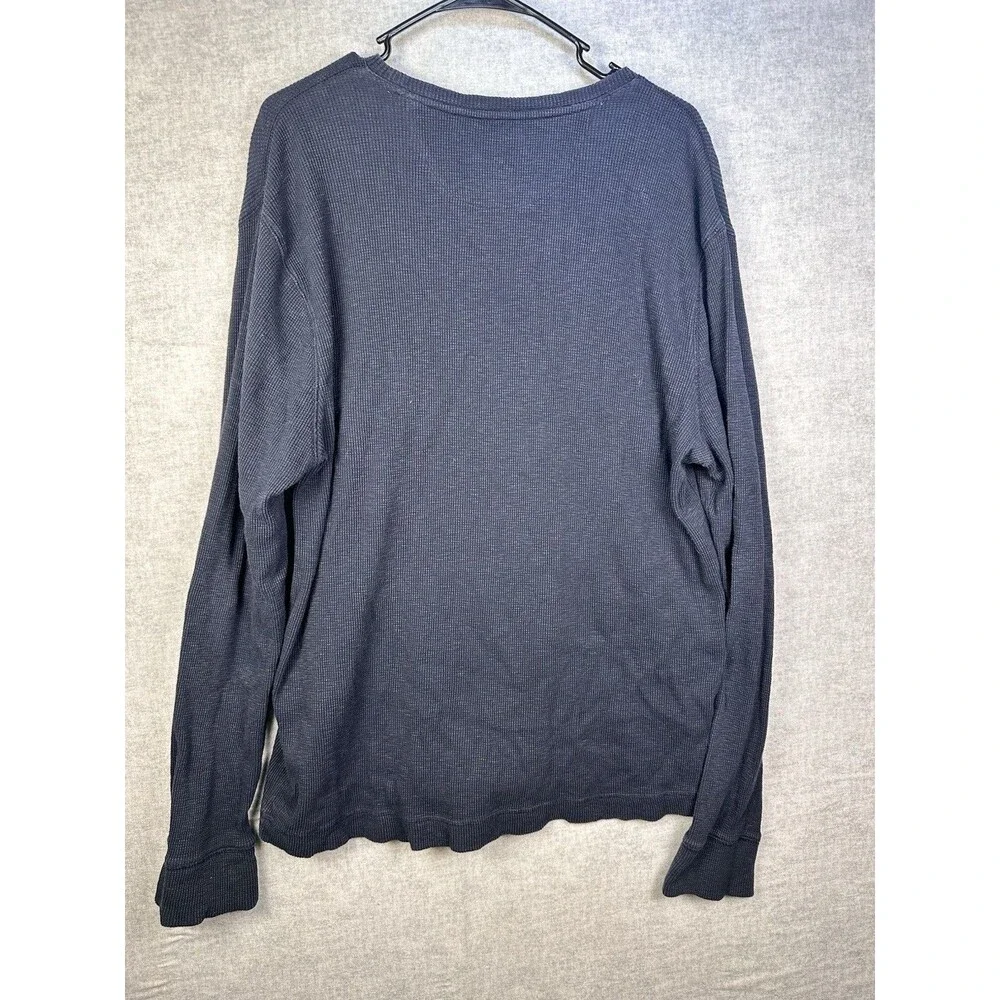 BANANA REPUBLIC Blue Crew Neck Waffle-Knit T-Shirt Mens Size Large EUC Cotton